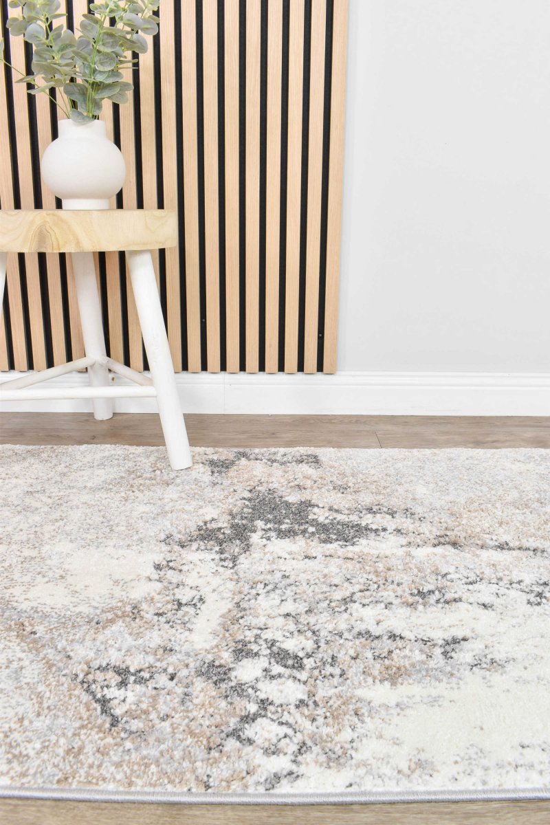 Raya Ivory Grey Modern Rug