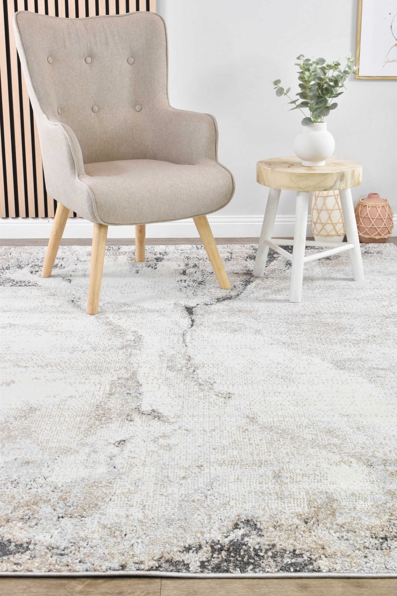 Raya Ivory Grey Modern Rug