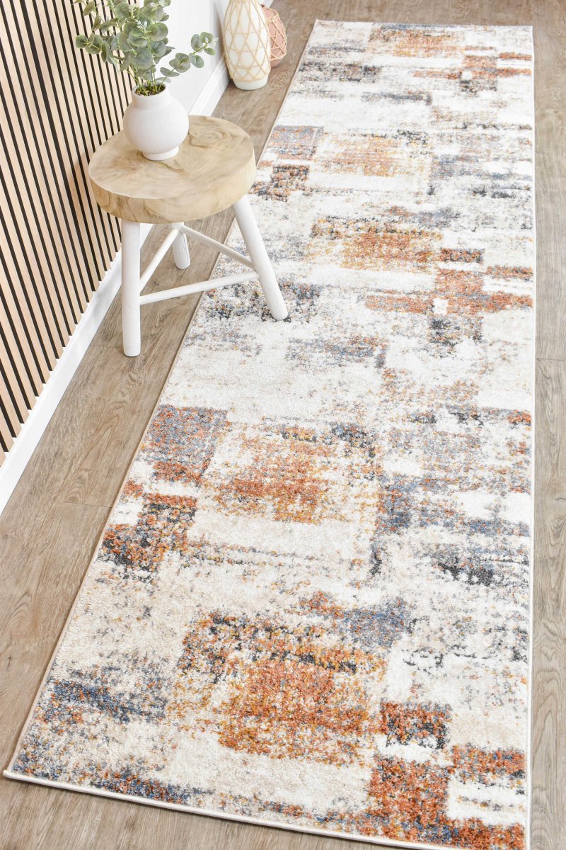 Raya Orange Beige Hallway Runner