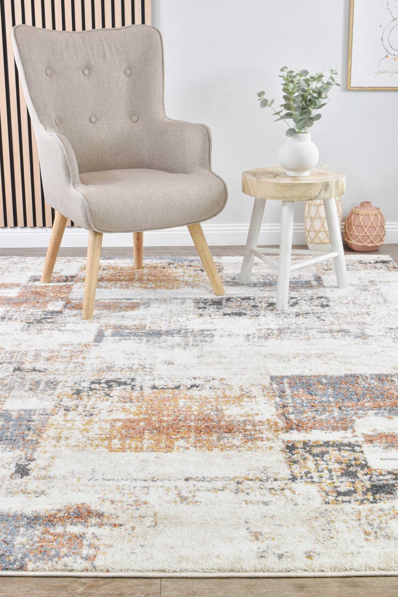 Raya Orange Beige Modern Rug