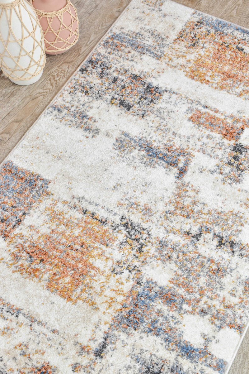 Raya Orange Beige Modern Rug