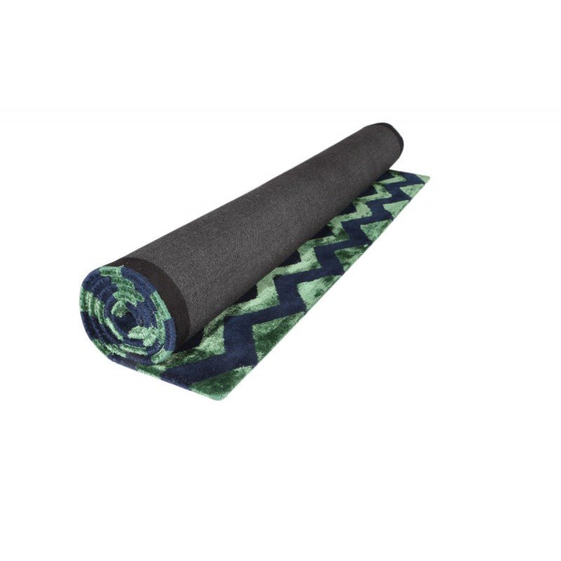 Regal Chevron Green Blue Designer Rug Area Rug | Ruggy