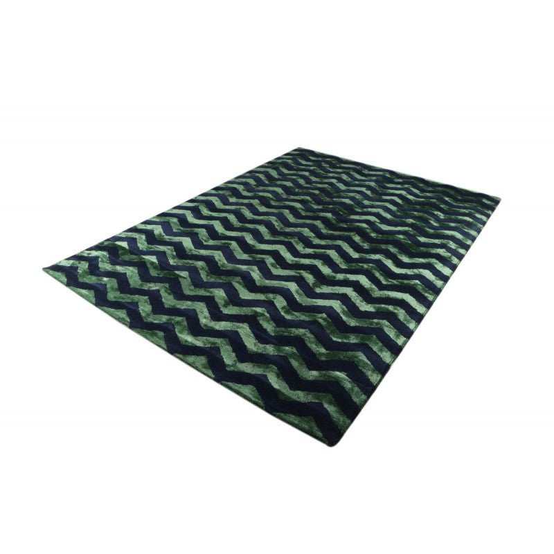 Regal Chevron Green Blue Designer Rug Area Rug | Ruggy