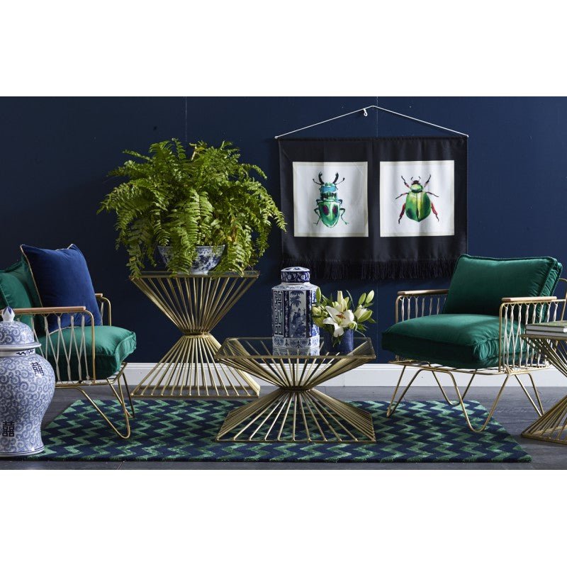 Regal Chevron Green Blue Designer Rug Area Rug | Ruggy