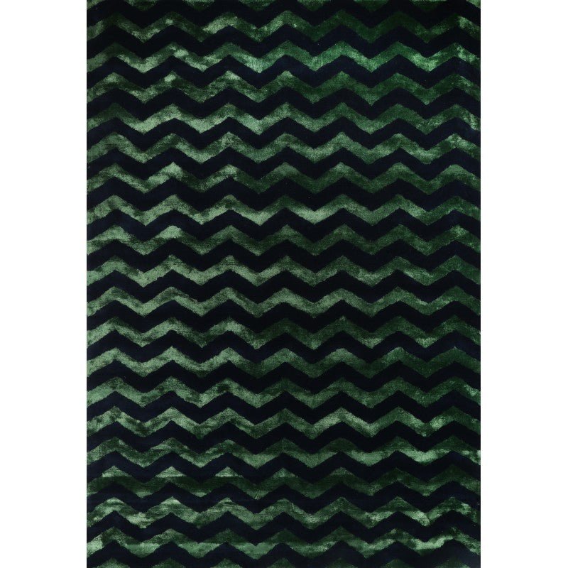 Regal Chevron Green Blue Designer Rug Area Rug | Ruggy