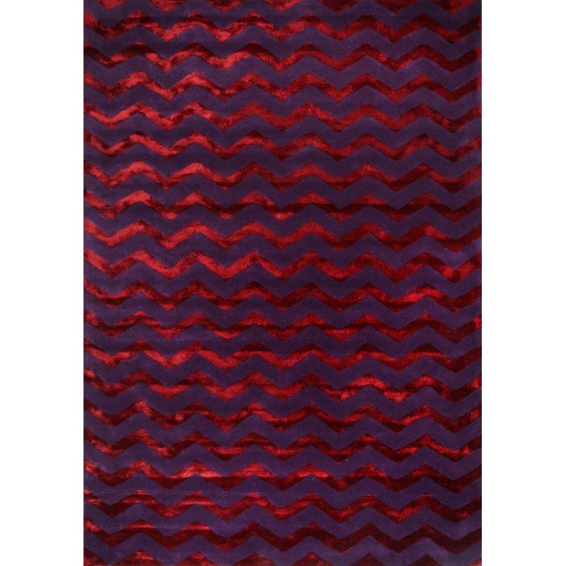 Regal Chevron Red Purple Designer Rug Area Rug | Ruggy