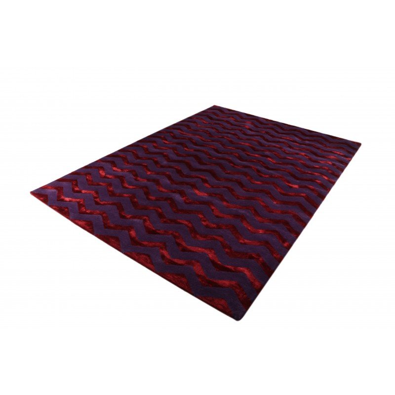 Regal Chevron Red Purple Designer Rug Area Rug | Ruggy