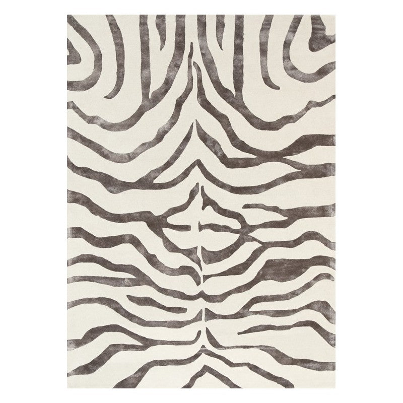 Regal Zebra Ivory Designer Rug Area Rug | Ruggy