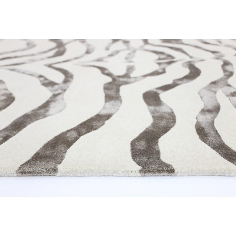 Regal Zebra Ivory Designer Rug Area Rug | Ruggy