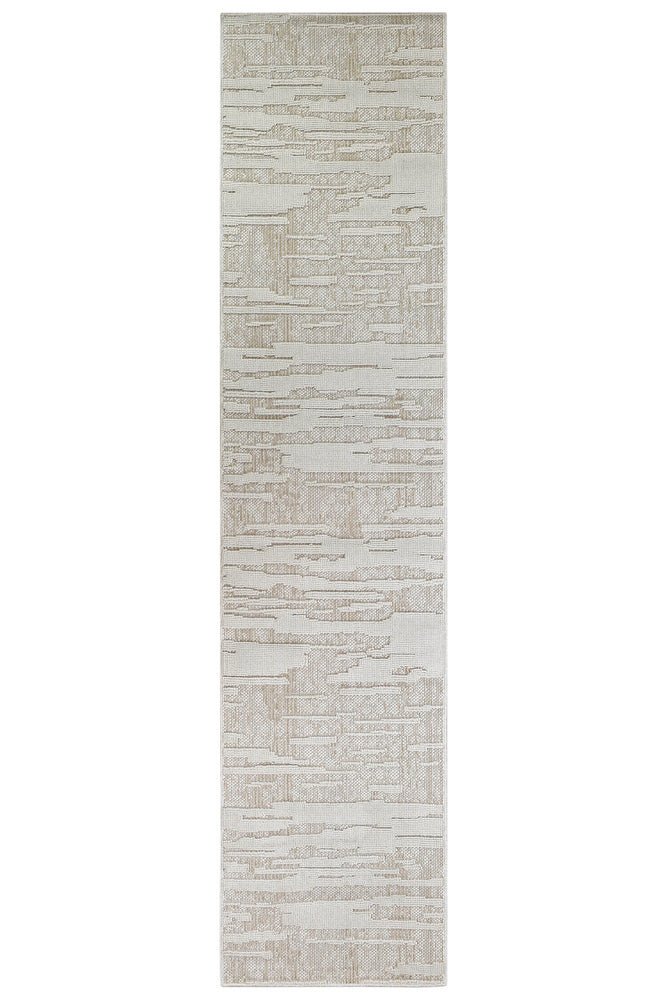 Rift Abstract Beige Hallway Runner