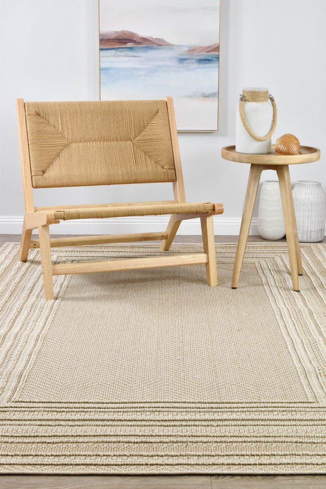 Rift Beige Outdoor Rug