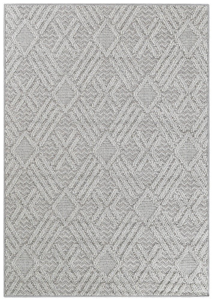 Rift Diamond Grey Outdoor Rug