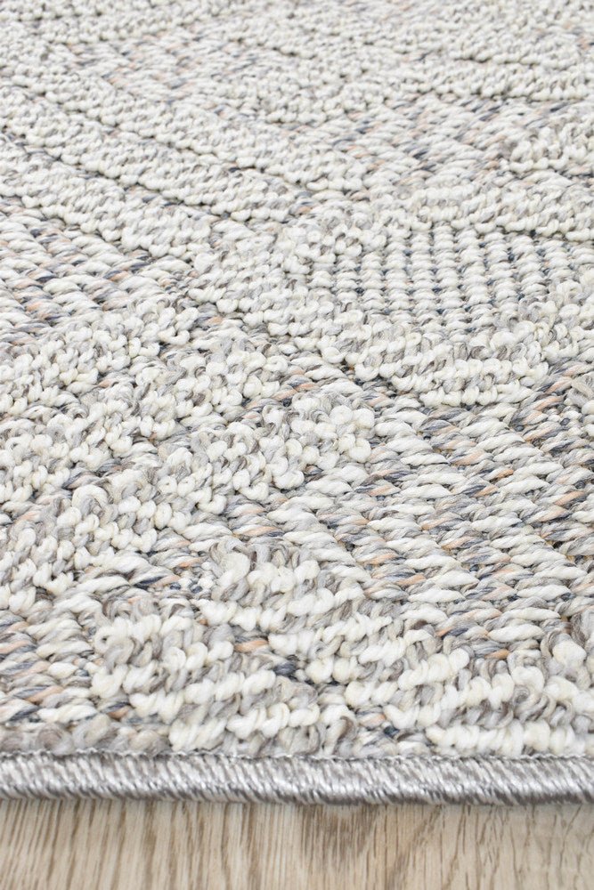 Rift Diamond Grey Outdoor Rug