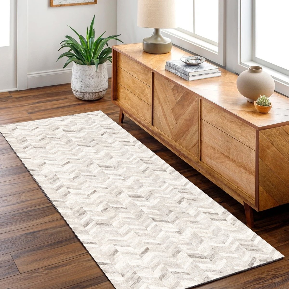 Royal Herringbone Beige Washable Runner