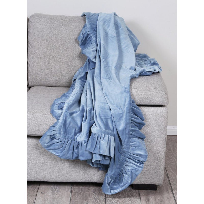 Ruffle Denim Throw 125x150cm THROWS | Ruggy