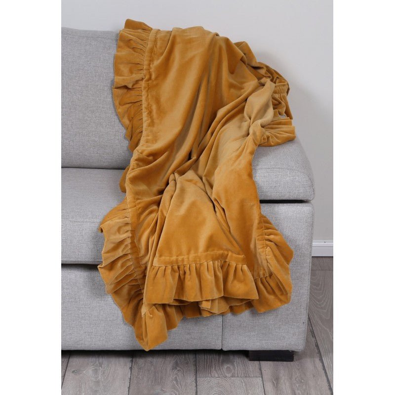 Ruffle Gold Throw 125x150cm THROWS | Ruggy