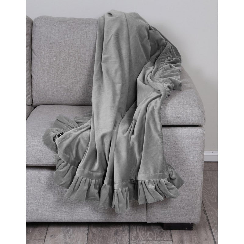 Ruffle Grey Throw 125x150cm THROWS | Ruggy