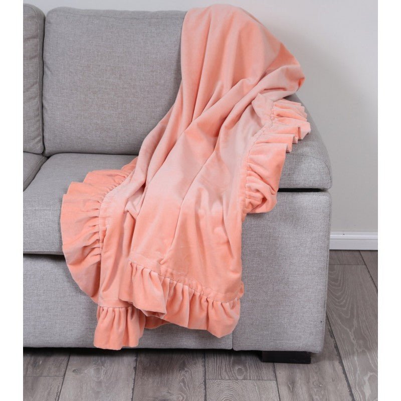 Ruffle Peach Throw 125x150cm THROWS | Ruggy