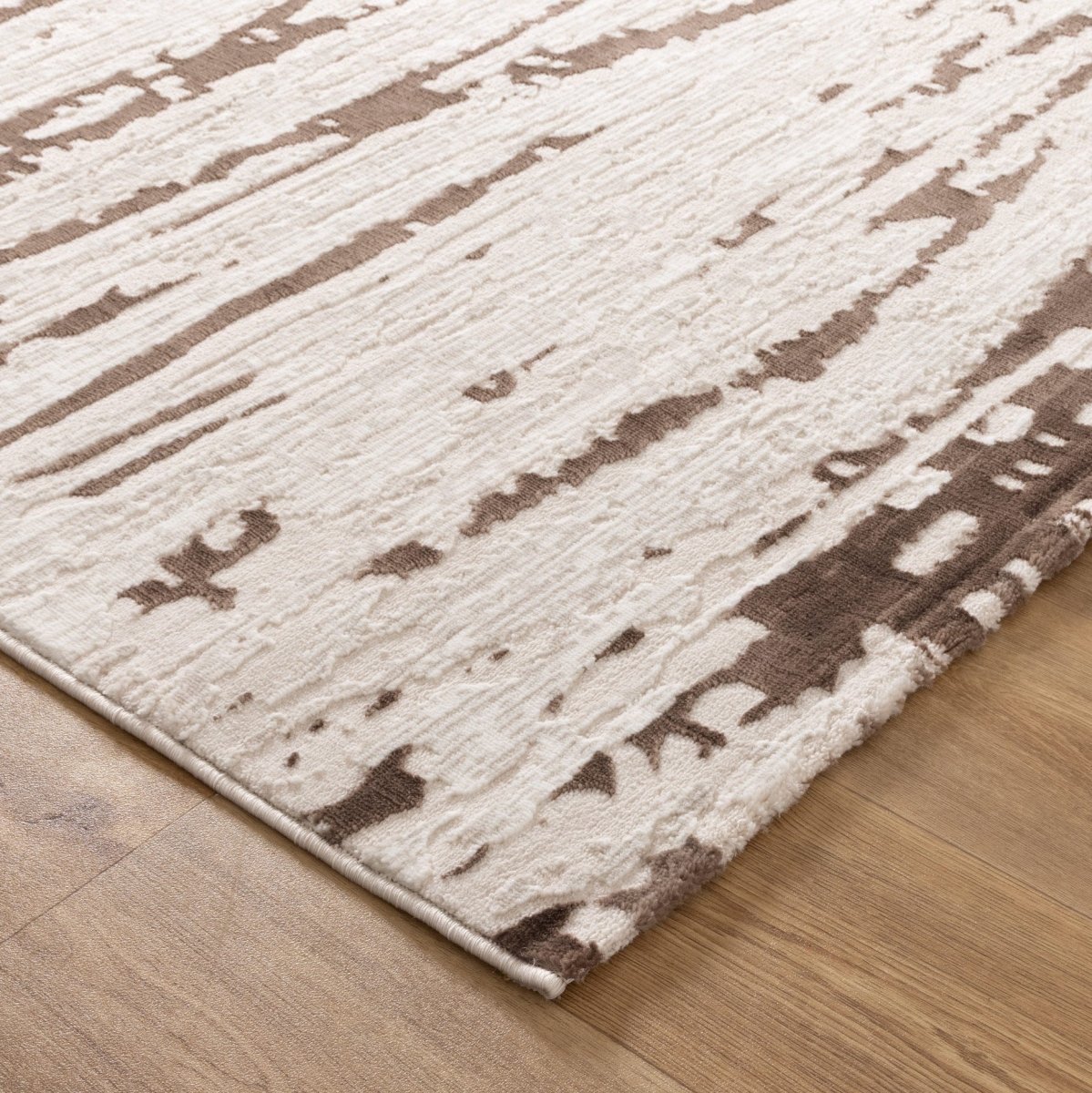 Rumi Abstract Cream Brown Rug