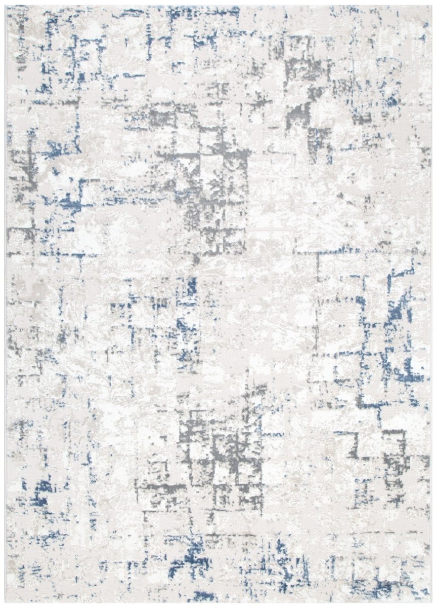 Rumi Distressed Lines Blue Multi Rug