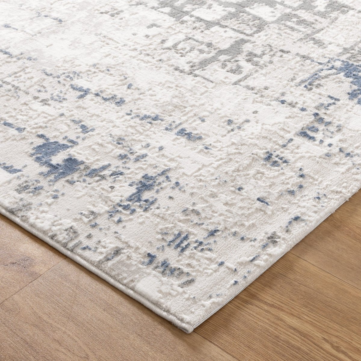 Rumi Distressed Lines Blue Multi Rug