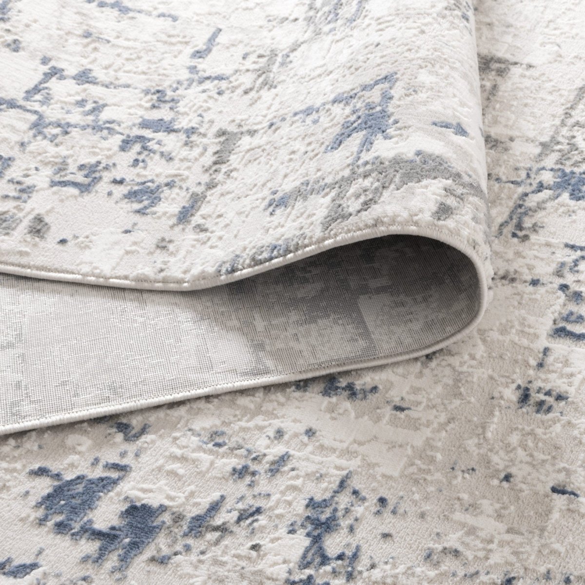 Rumi Distressed Lines Blue Multi Rug