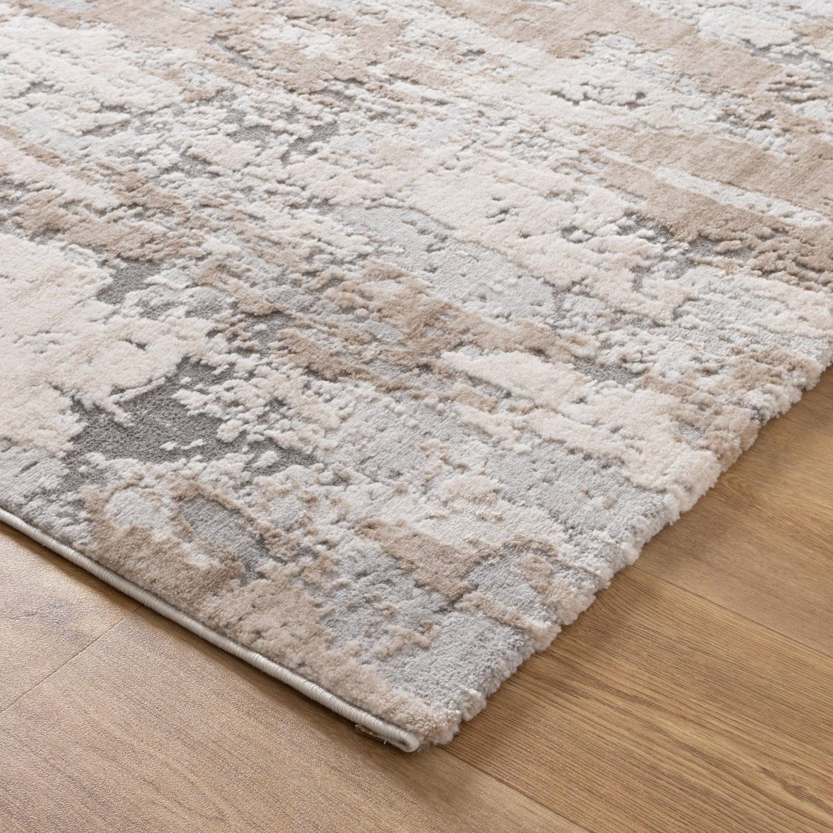 Seren Watercolour Abstract Grey and Beige Rug