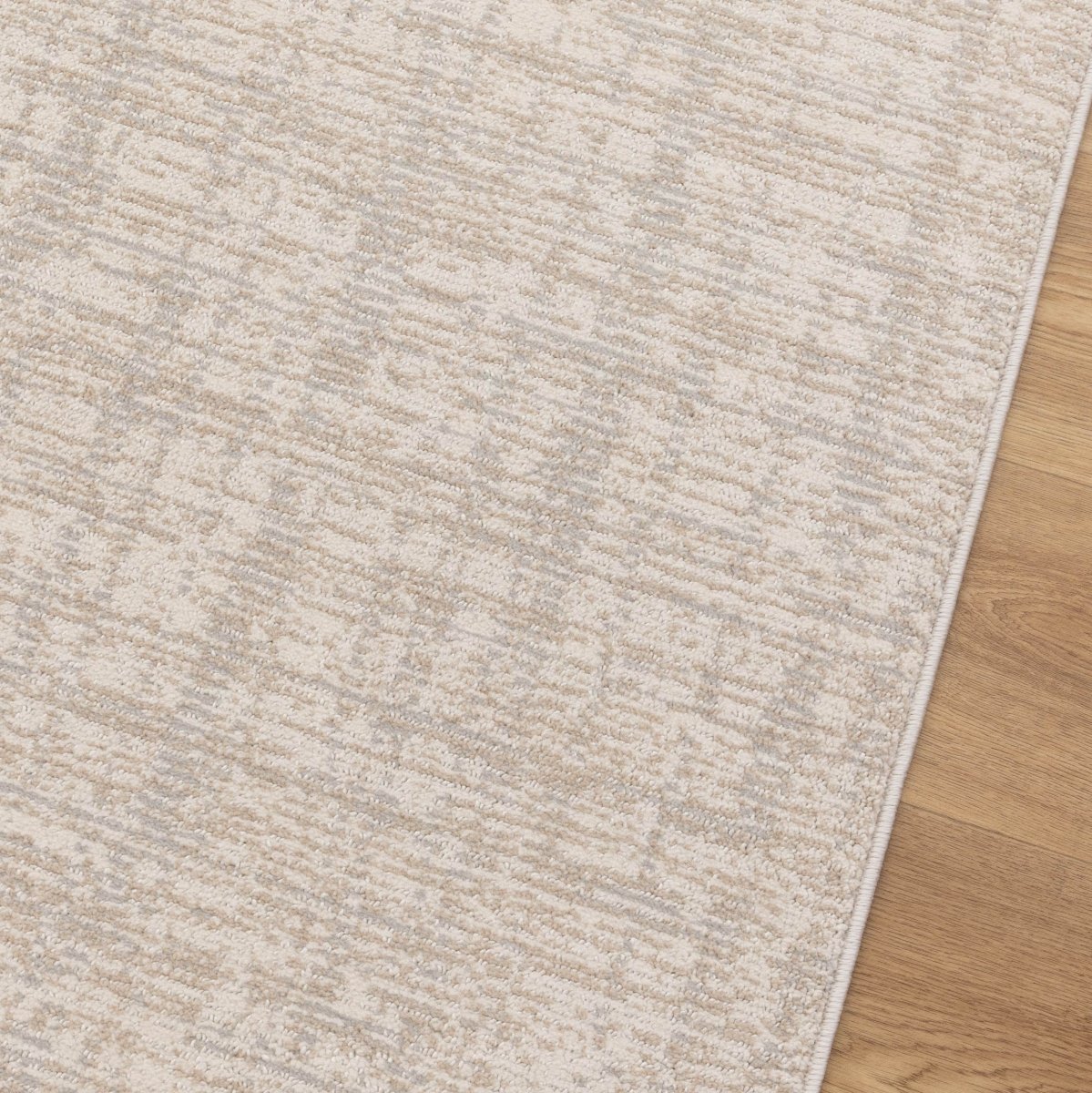 Sierra Distressed Lines Grey Beige Rug