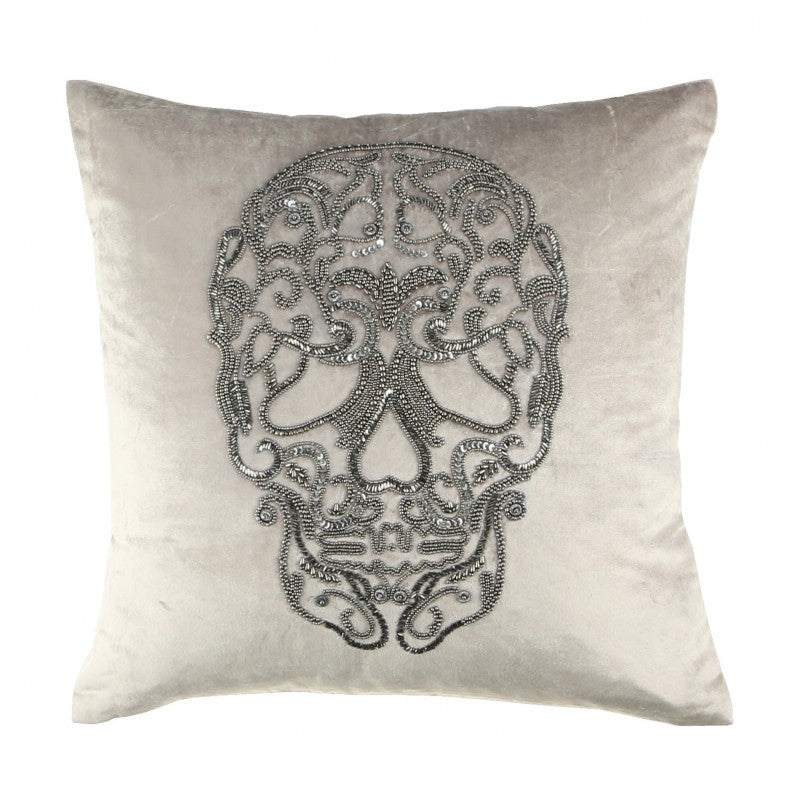 Skull Bead Grey Cushion 50 x 50cm CUSHIONS | Ruggy