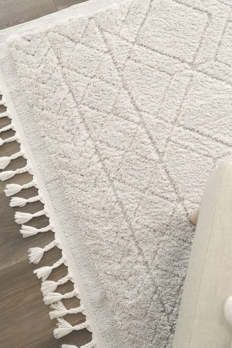 Sleek Anisa Lattice Cream Rug Area Rug | Ruggy