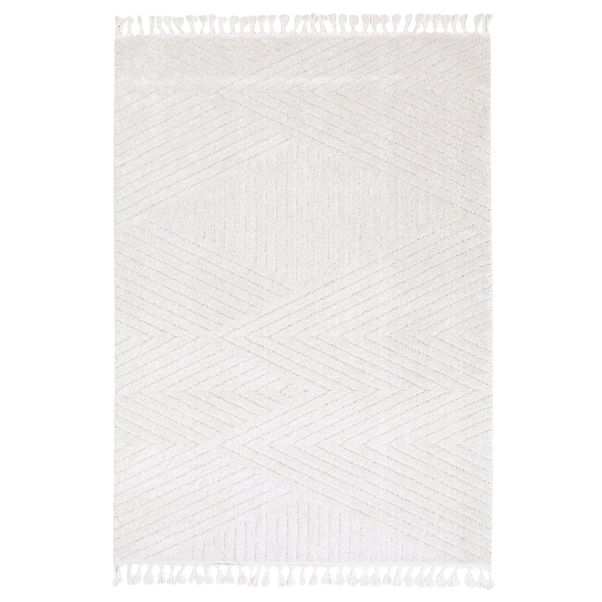 Sleek Farah Geometric Ivory Rug Area Rug | Ruggy