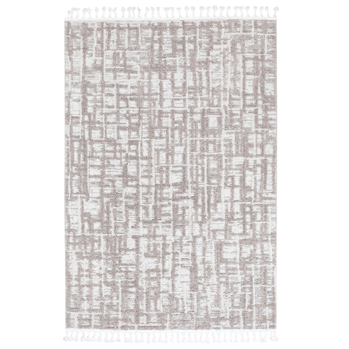 Sleek Kubra Contemporary Beige Rug Area Rug | Ruggy