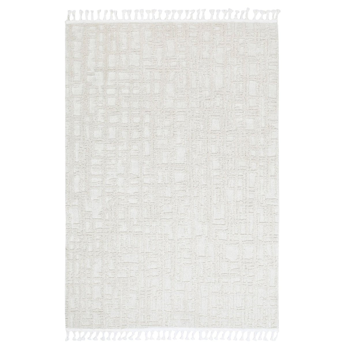 Sleek Kubra Contemporary Ivory Rug Area Rug | Ruggy