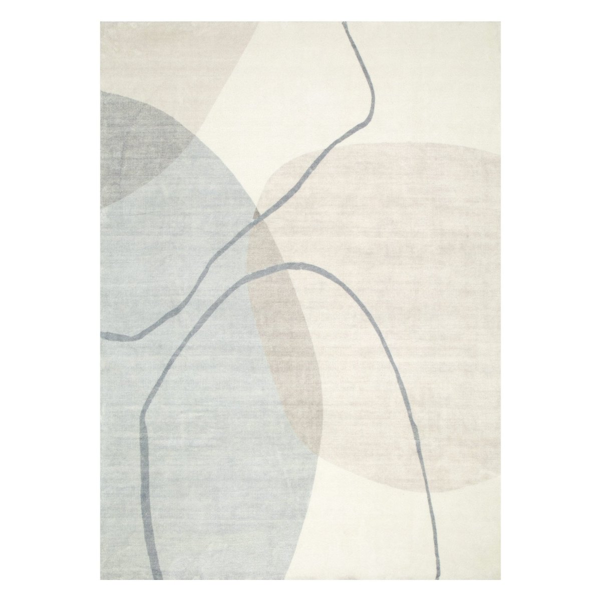 Softy Cream Blue Washable Rug