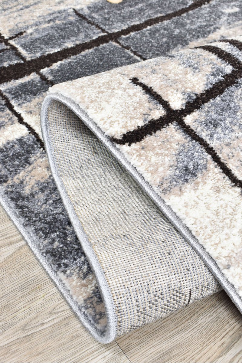 Sol Grey Brown Minimalist Rug