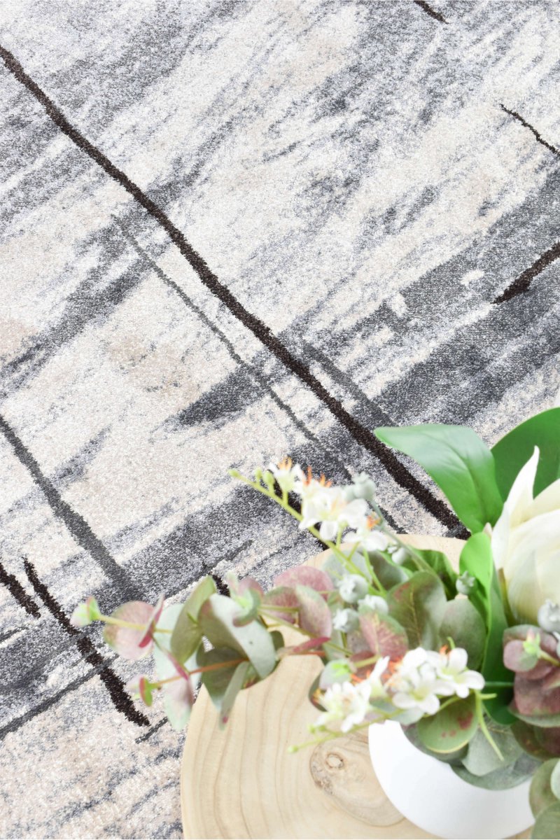 Sol Grey Brown Minimalist Rug