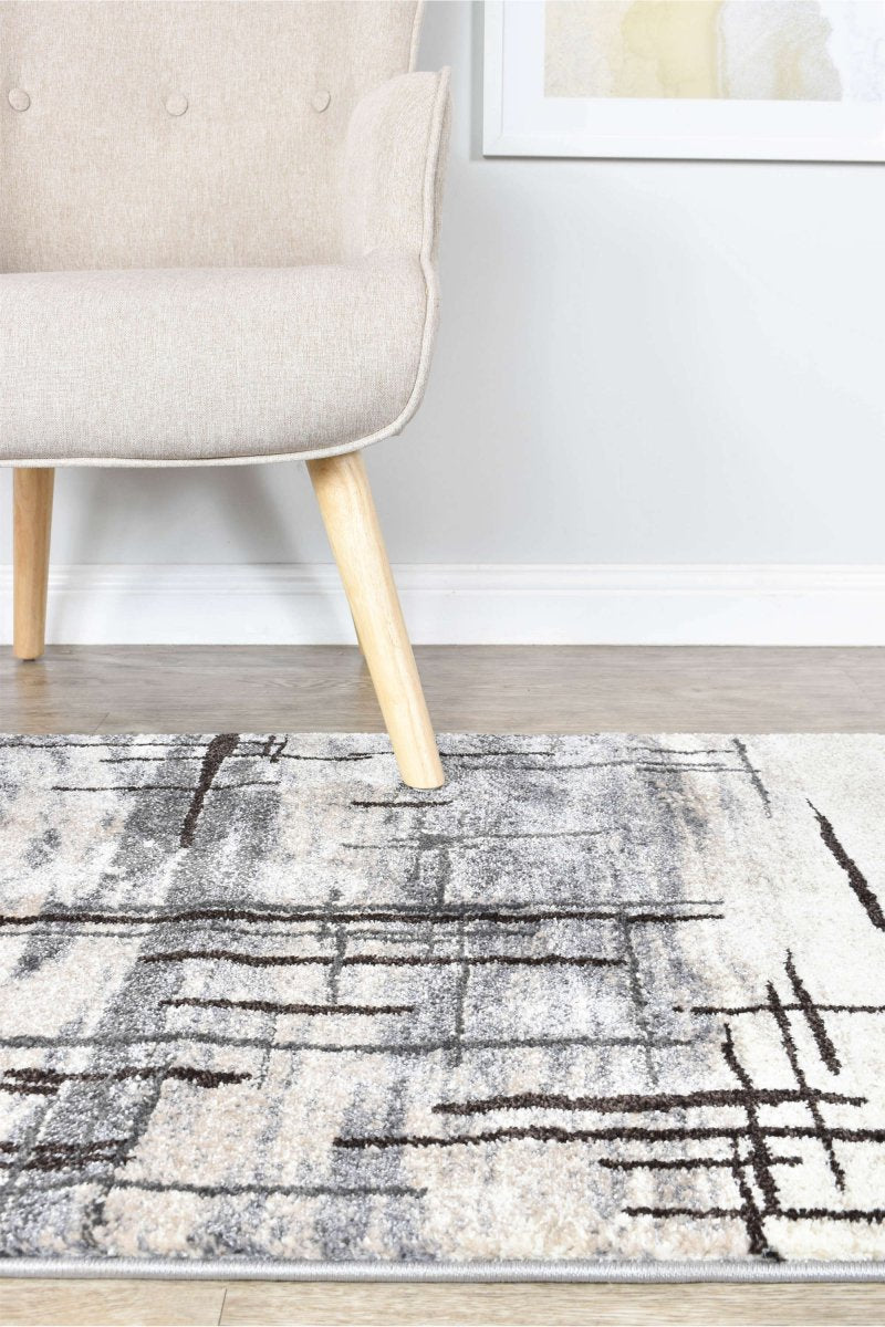 Sol Grey Brown Minimalist Rug