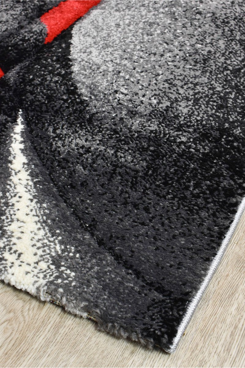 Sol Grey Red Diagonal Rug