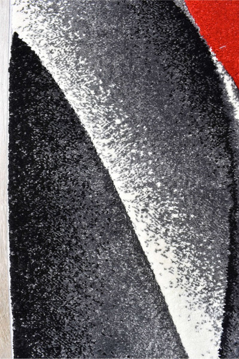 Sol Grey Red Diagonal Rug