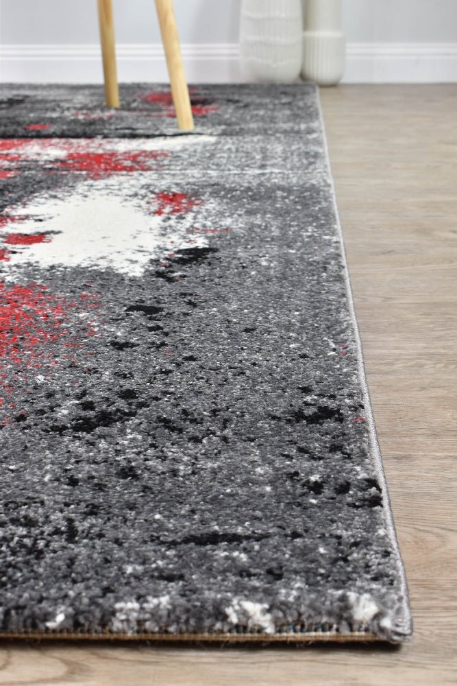 Sol Grey Red Modern Rug