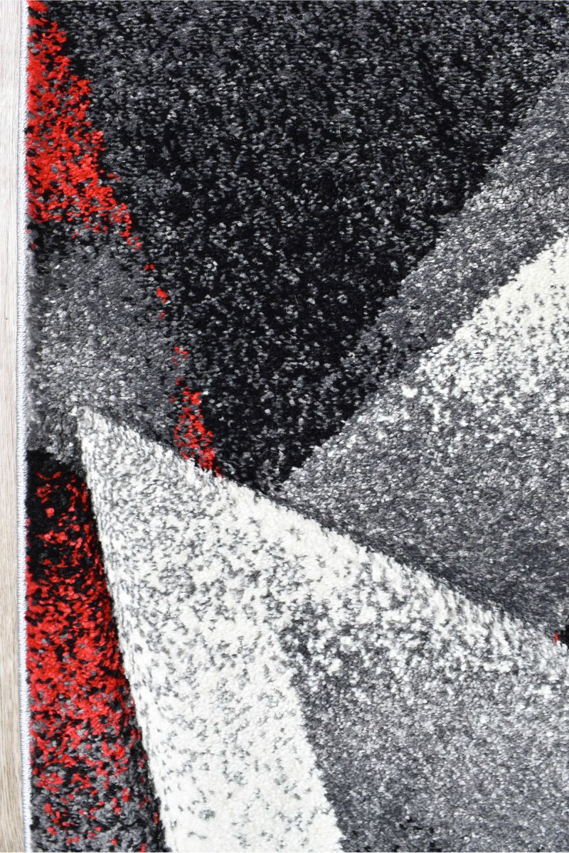 Sol Grey Red Trigonal Rug