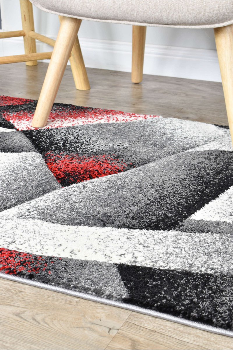 Sol Grey Red Trigonal Rug