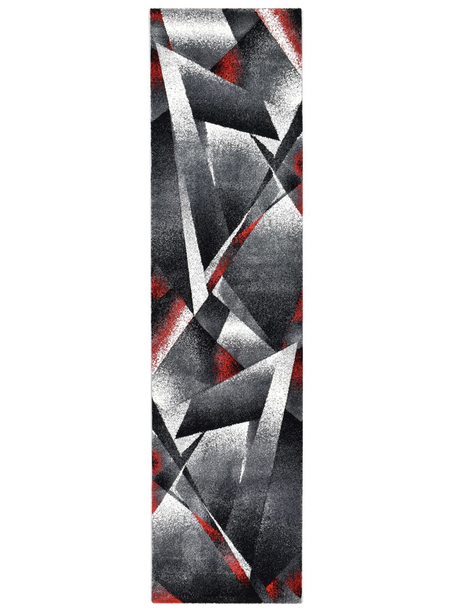 Sol Grey Red Trigonal Rug