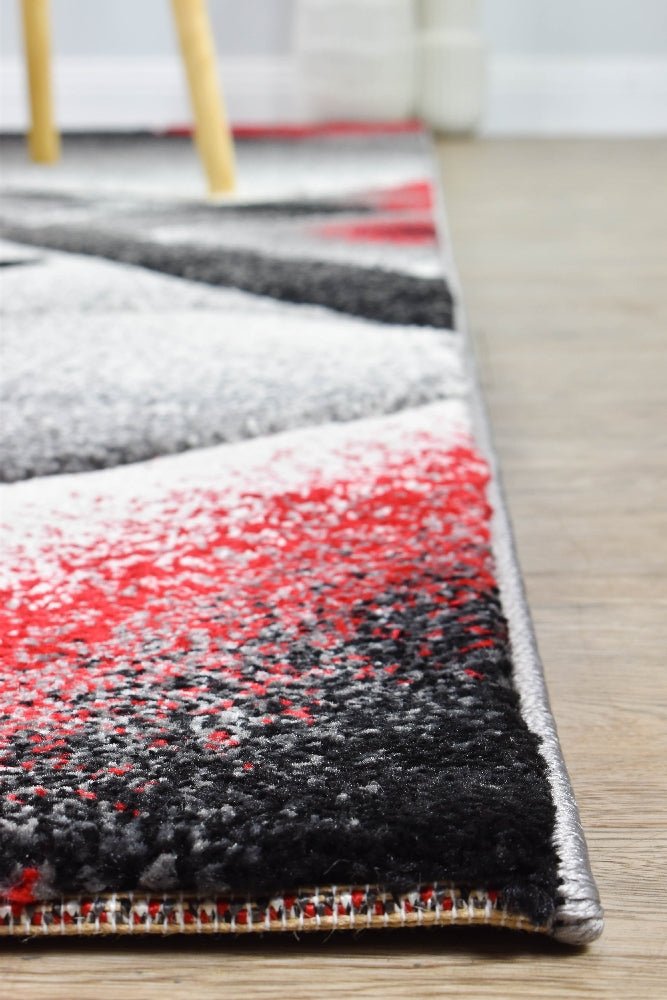 Sol Grey Red Trigonal Rug