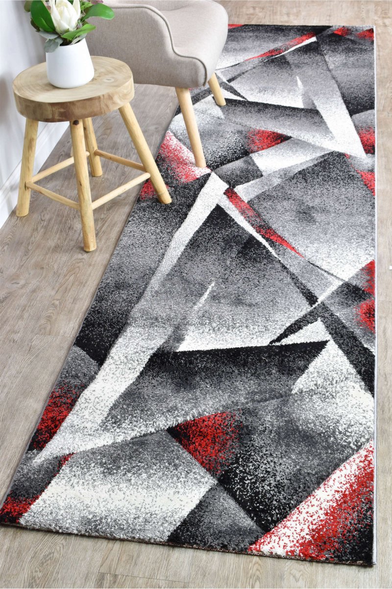 Sol Grey Red Trigonal Rug