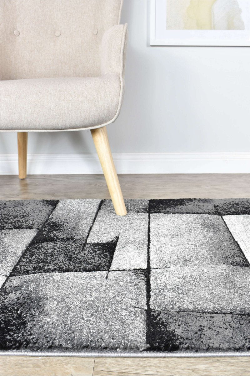 Sol Grey Squares Rug