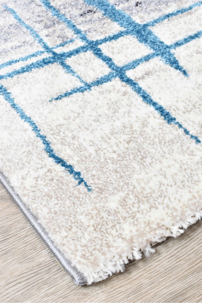 Sol Grey Turquoise Minimalist Rug