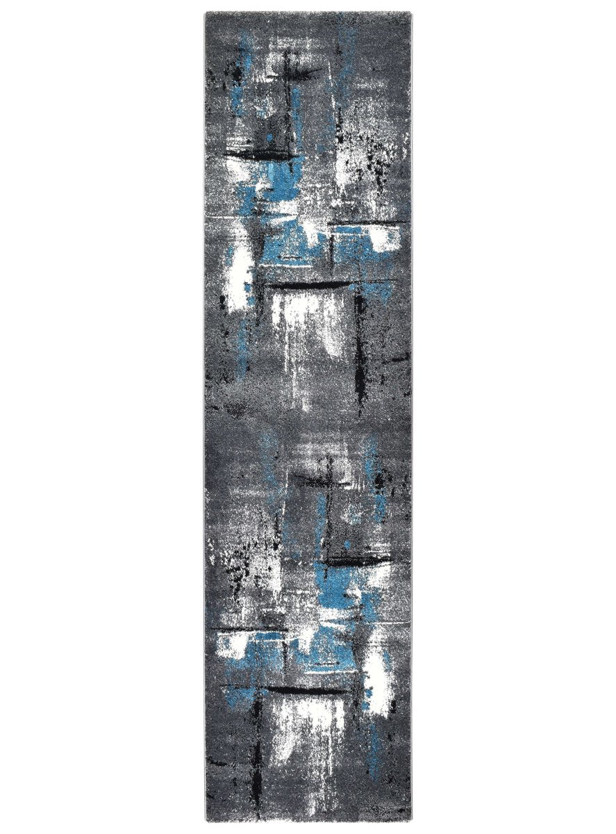 Sol Grey Turquoise Modern Rug