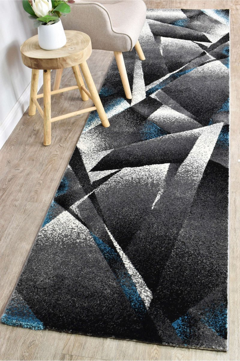 Sol Grey Turquoise Trigonal Rug