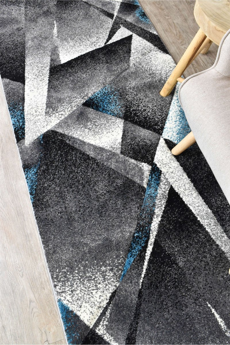 Sol Grey Turquoise Trigonal Rug